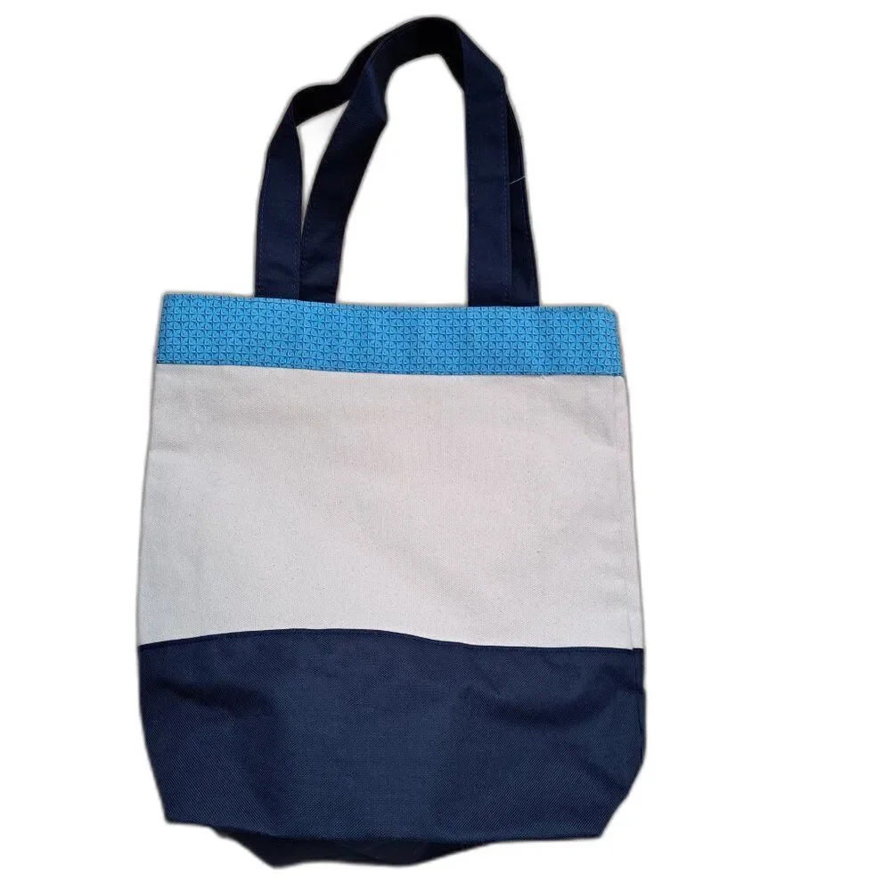Vineyard Vines Canvas Shopping Travel Tote Blue Natixis Medium